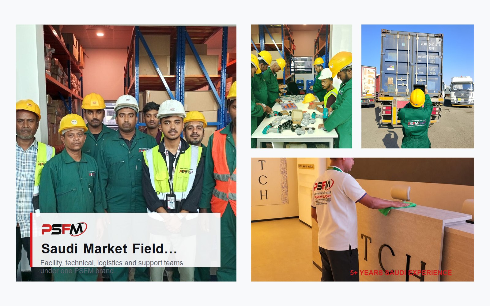 PSFM Saudi operations proof board with real field teams